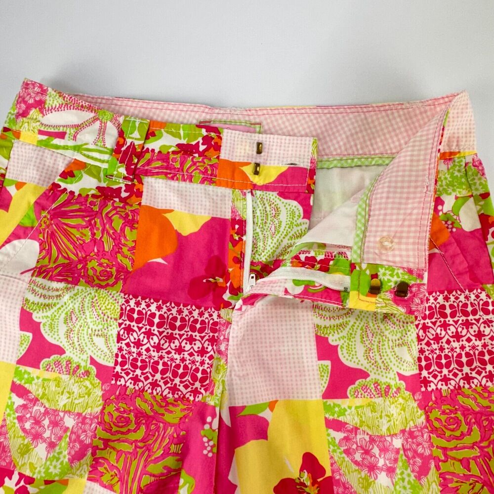 Lilly Pulitzer Bermuda Women 4 Pink Patchwork Resort Fit Bermuda Summer Floral - Picture 13 of 15